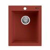 Ruvati 16 x 20 inch epiGranite Drop-in Topmount Granite Composite Single Bowl Kitchen Sink Berry Red RVG1016BR